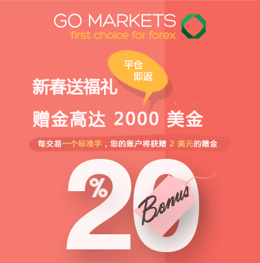 GO Markets高汇20%赠金活动3月火热开抢！